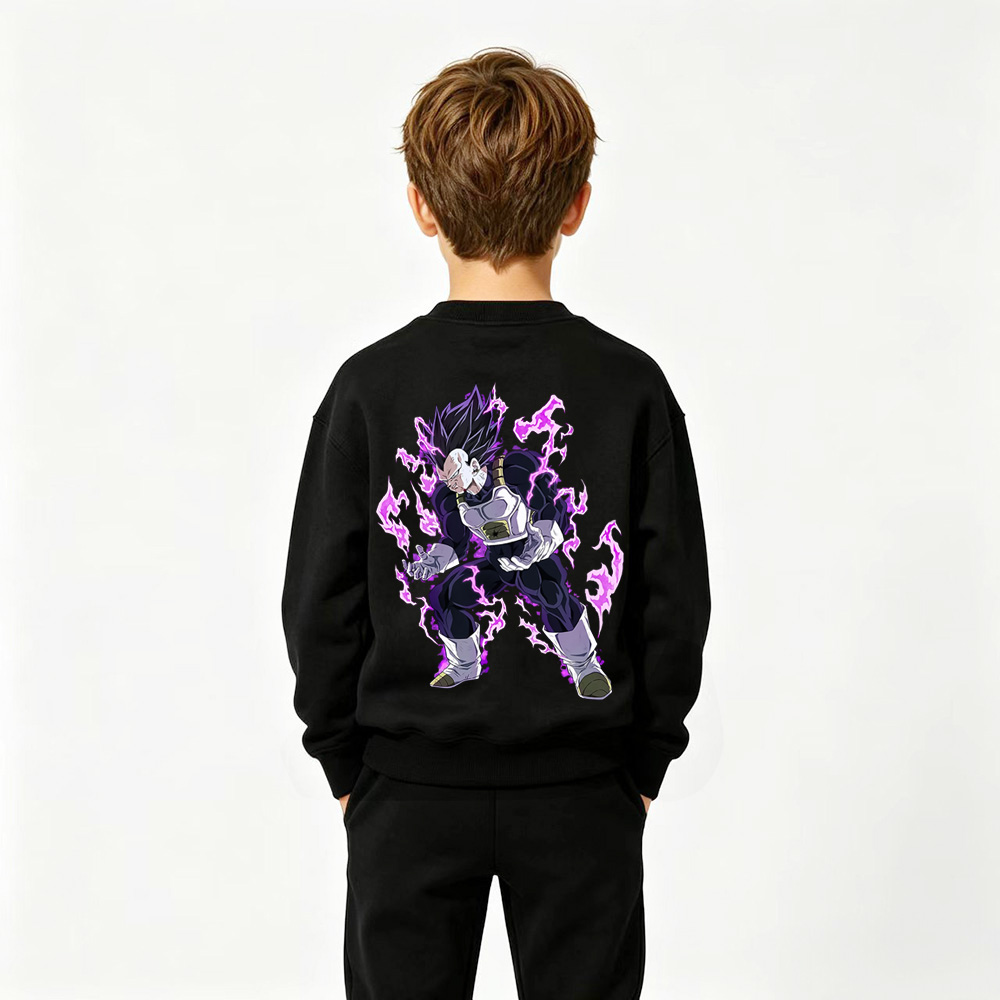 Dragon Ball Anime Graphic Crewneck Sweatshirt for Vegeta Kids Cartoon Print Cotton Tee