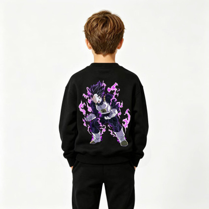 Dragon Ball Anime Graphic Crewneck Sweatshirt for Vegeta Kids Cartoon Print Cotton Tee
