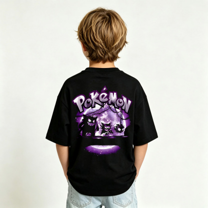 Pokémon Anime Graphic T-Shirt for Gengar Kids Cartoon Print Cotton Tee