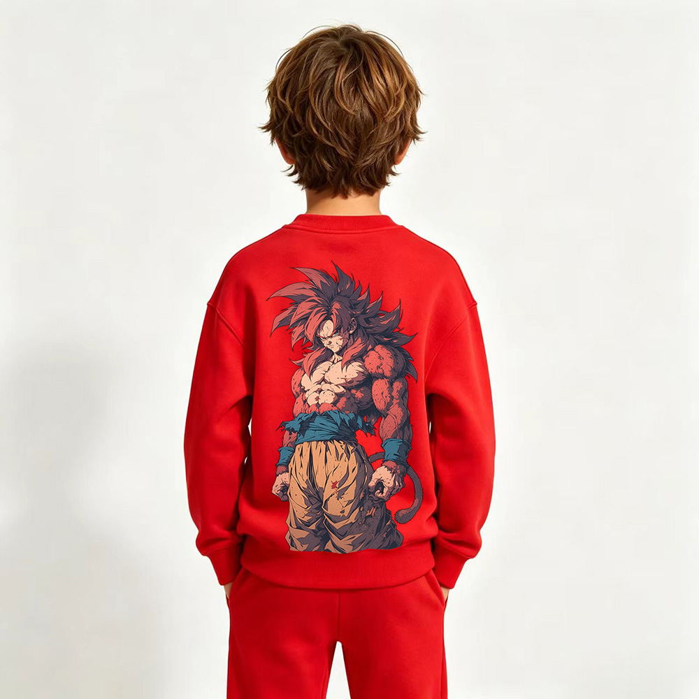 Dragon Ball Goku Anime Graphic Crewneck Sweatshirt for Kids Cartoon Print Cotton Tee