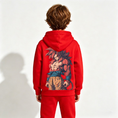 Dragon Ball Goku Anime Graphic Hoodie for Kids Cartoon Print Cotton Tee