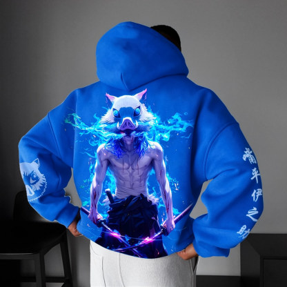 Unisex Demon Slayer Anime Graphic Streetwear Vintage Hoodie