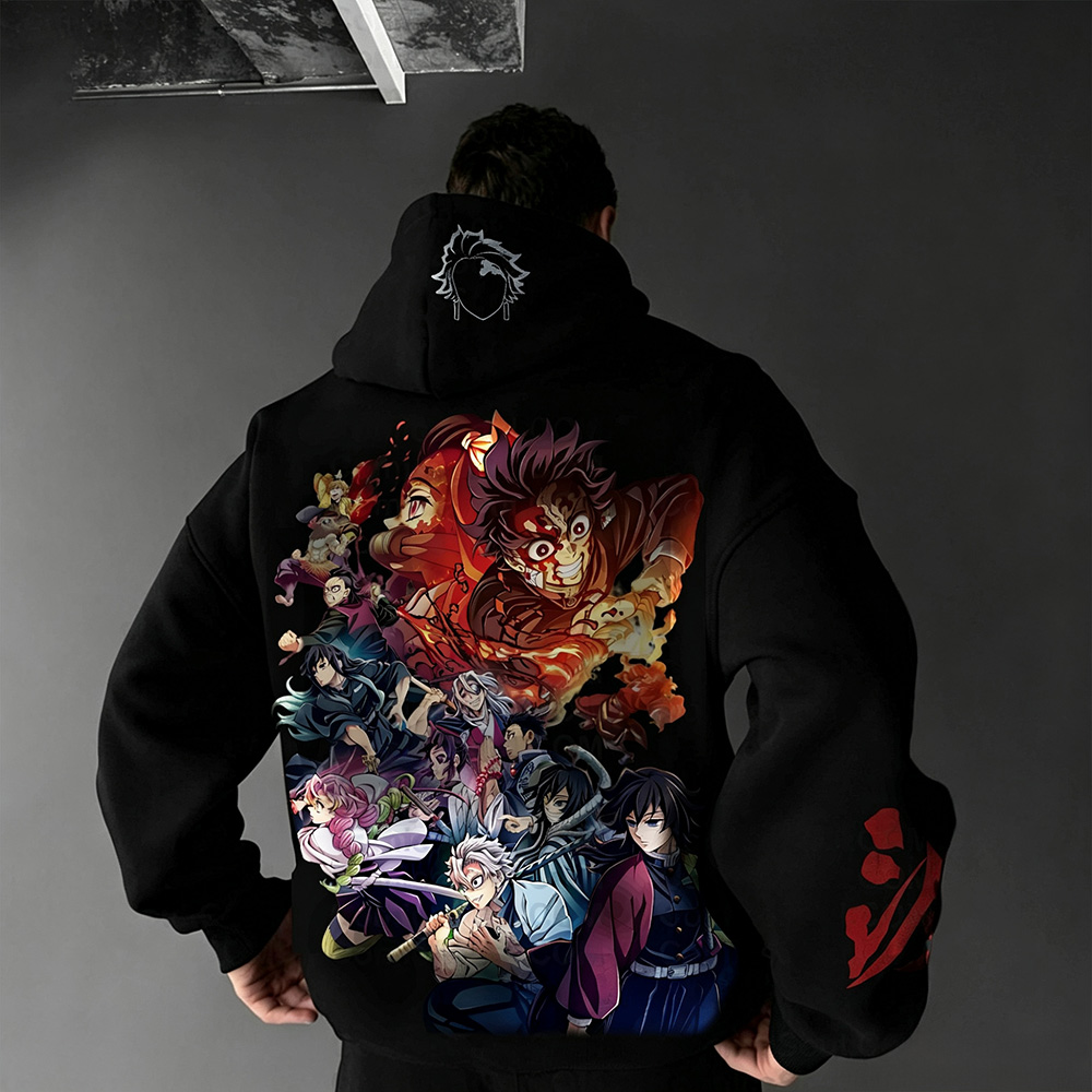 Unisex Demon Slayer Anime Graphic Streetwear Vintage Hoodie