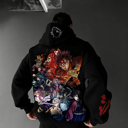 Unisex Demon Slayer Anime Graphic Streetwear Vintage Hoodie