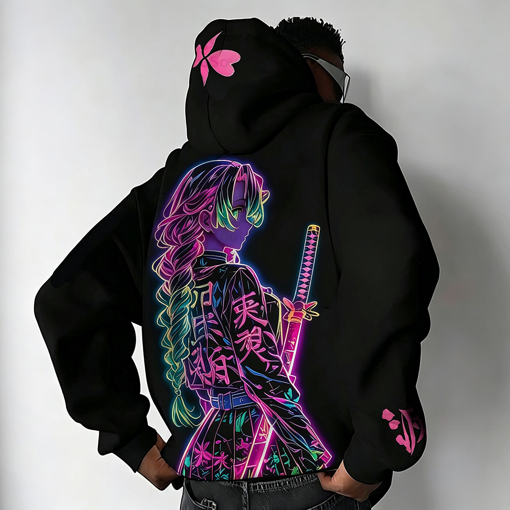 Unisex Demon Slayer Anime Graphic Streetwear Vintage Hoodie