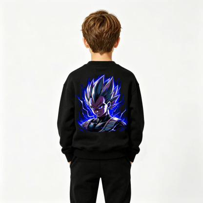 Dragon Ball Anime Graphic Crewneck Sweatshirt for Vegeta Kids Cartoon Print Cotton Tee