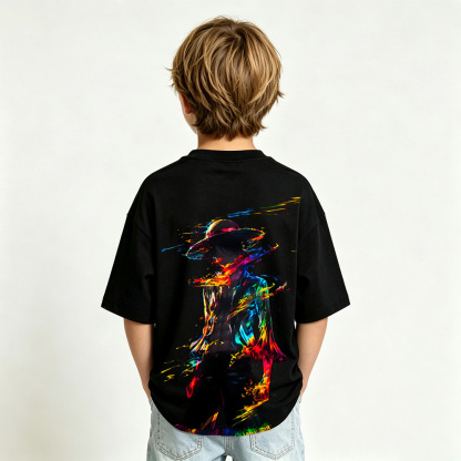 One Piece Anime Graphic T-Shirt for Luffy Kids Cartoon Print Cotton Tee