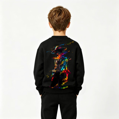 One Piece Anime Graphic Crewneck Sweatshirt for Luffy Kids Cartoon Print Cotton Tee
