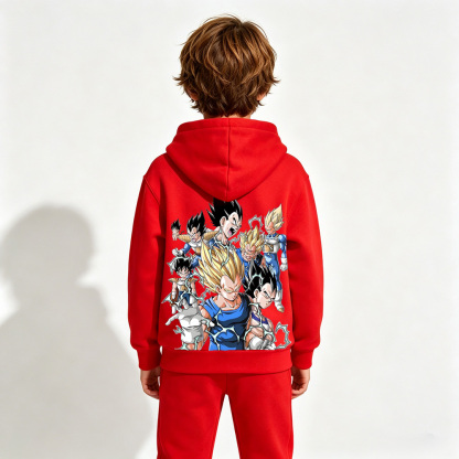 Dragon Ball Vegeta Anime Graphic Hoodie for Kids Cartoon Print Cotton Tee