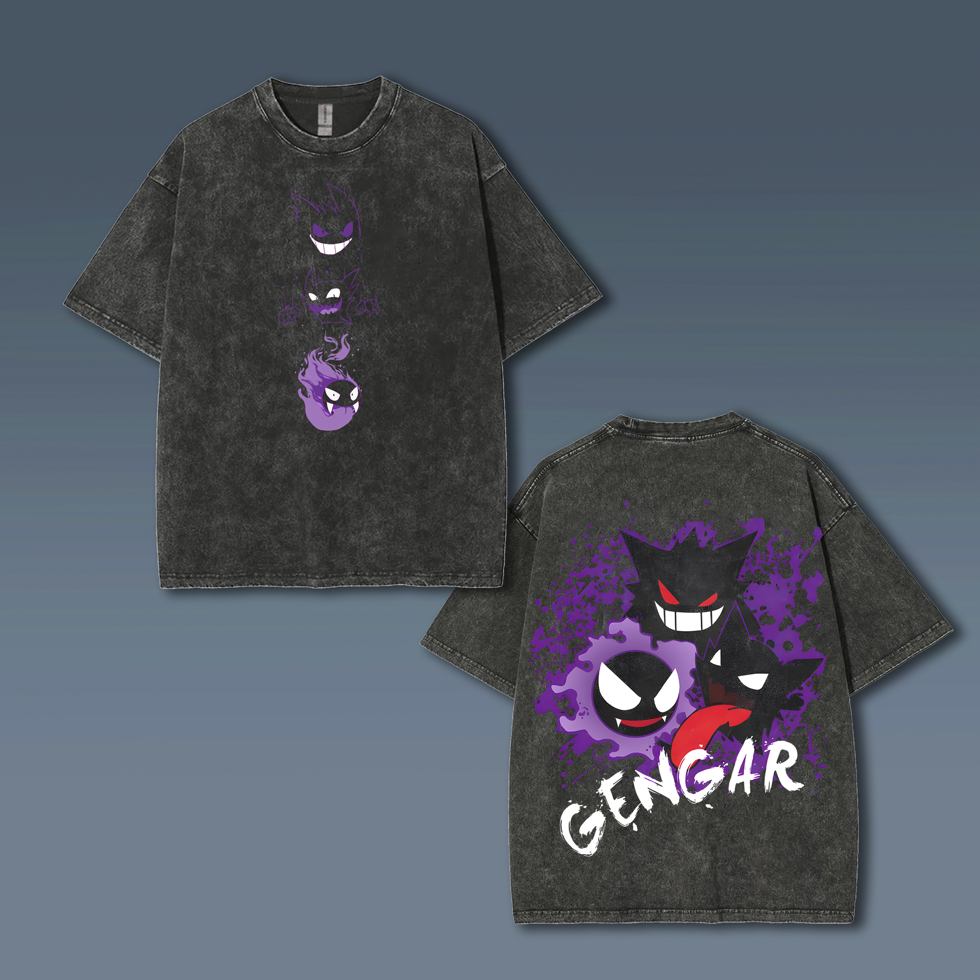 Unisex Anime Style Vintage Washed T-Shirt