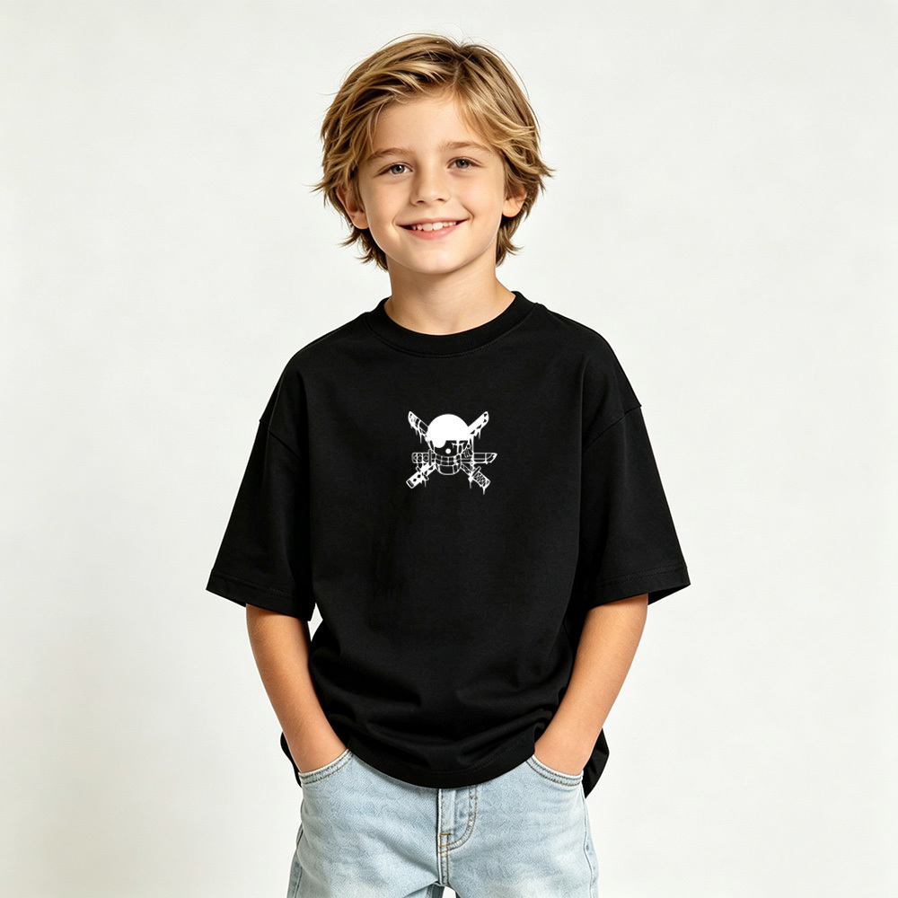 One Piece Anime Graphic T-Shirt for Zoro Kids Cartoon Print Cotton Tee