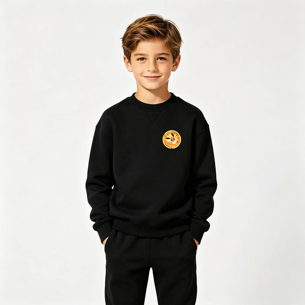 Pokémon Anime Graphic Crewneck Sweatshirt for Kids Cartoon Print Cotton Tee