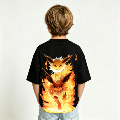 Pokémon Anime Graphic T-Shirt for Kids Cartoon Print Cotton Tee
