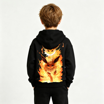 Pokémon Anime Graphic Hoodie for Kids Cartoon Print Cotton Tee