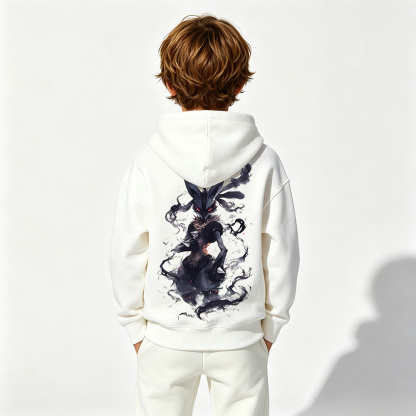 Pokémon Anime Graphic Hoodie for Lucario Kids Cartoon Print Cotton Tee