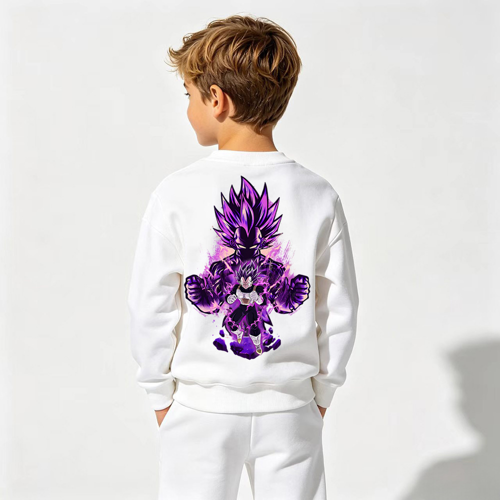 Dragon Ball Anime Graphic Crewneck Sweatshirt for Vegeta Kids Cartoon Print Cotton Tee