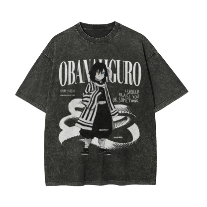 Obanai Iguro Vintage Oversized T-Shirt | Demon Slayer