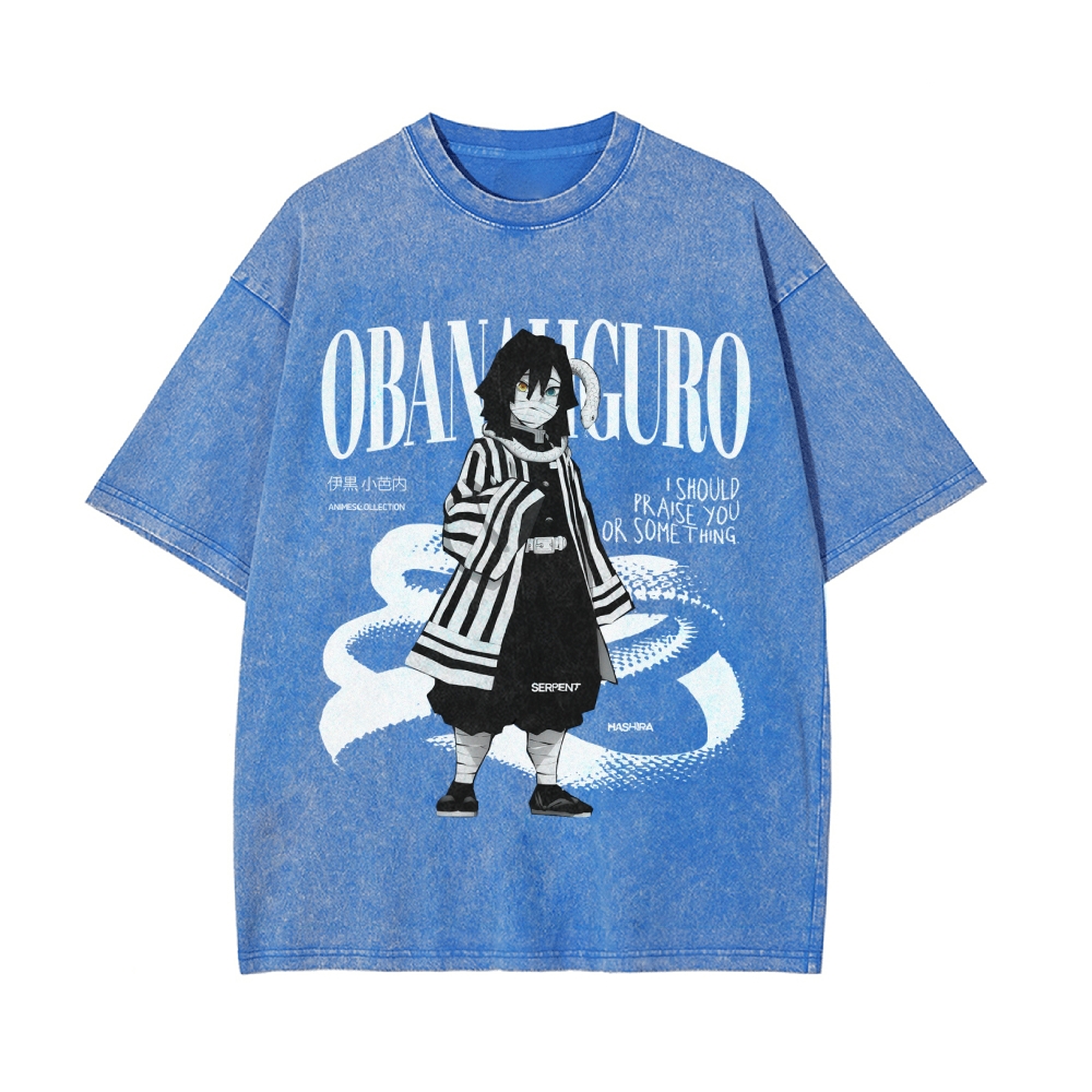 Obanai Iguro Vintage Oversized T-Shirt | Demon Slayer