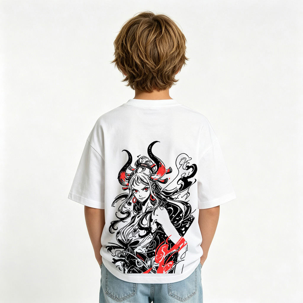 One Piece Anime Graphic T-Shirt for Yamato Kids Cartoon Print Cotton Tee