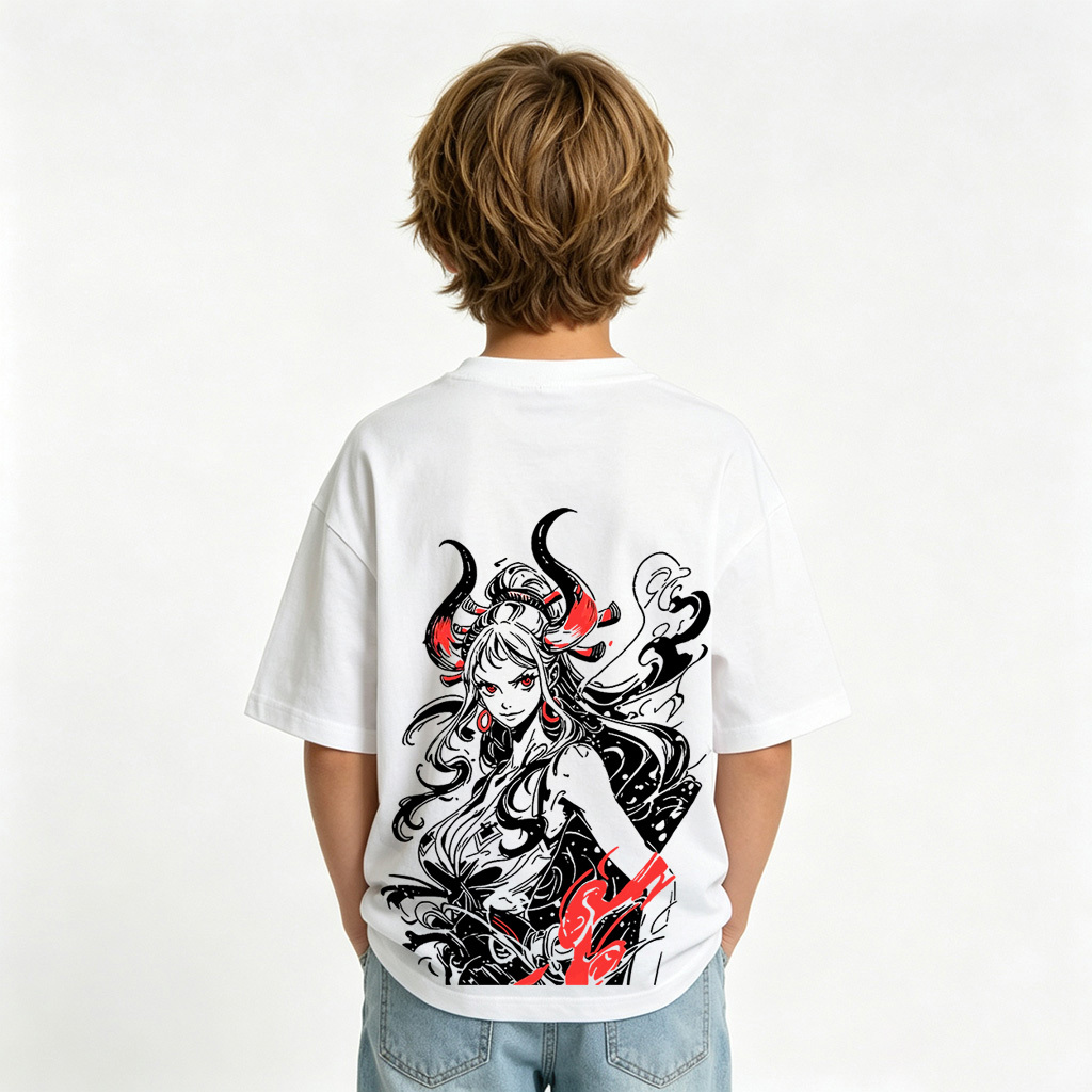 One Piece Anime Graphic T-Shirt for Yamato Kids Cartoon Print Cotton Tee