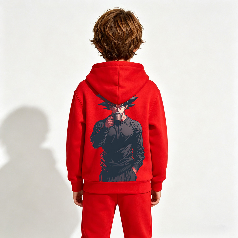 Dragon Ball Goku Anime Graphic Hoodie for Kids Cartoon Print Cotton Tee