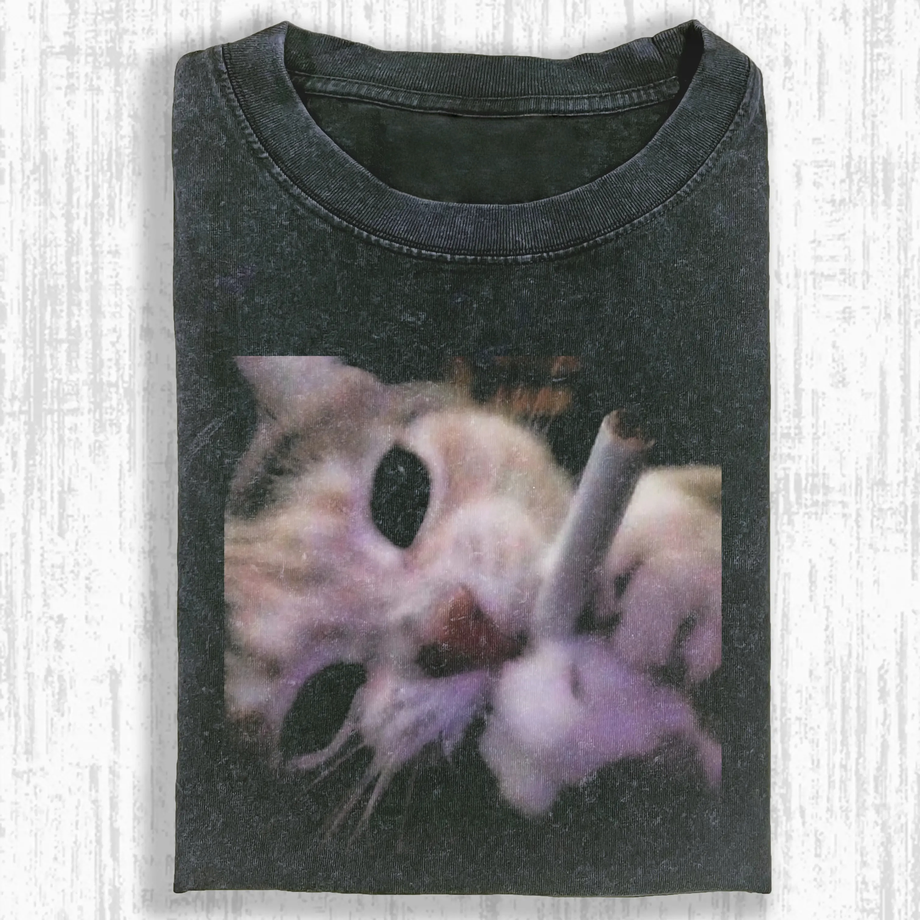 CIGARETTE SMOKING CAT T-SHIRT-ComicClothe
