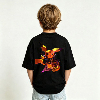 Pokémon Anime Graphic T-Shirt for Pikachu Kids Cartoon Print Cotton Tee
