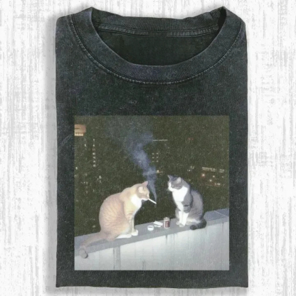 SMOKING CAT T-SHIRT-ComicClothe