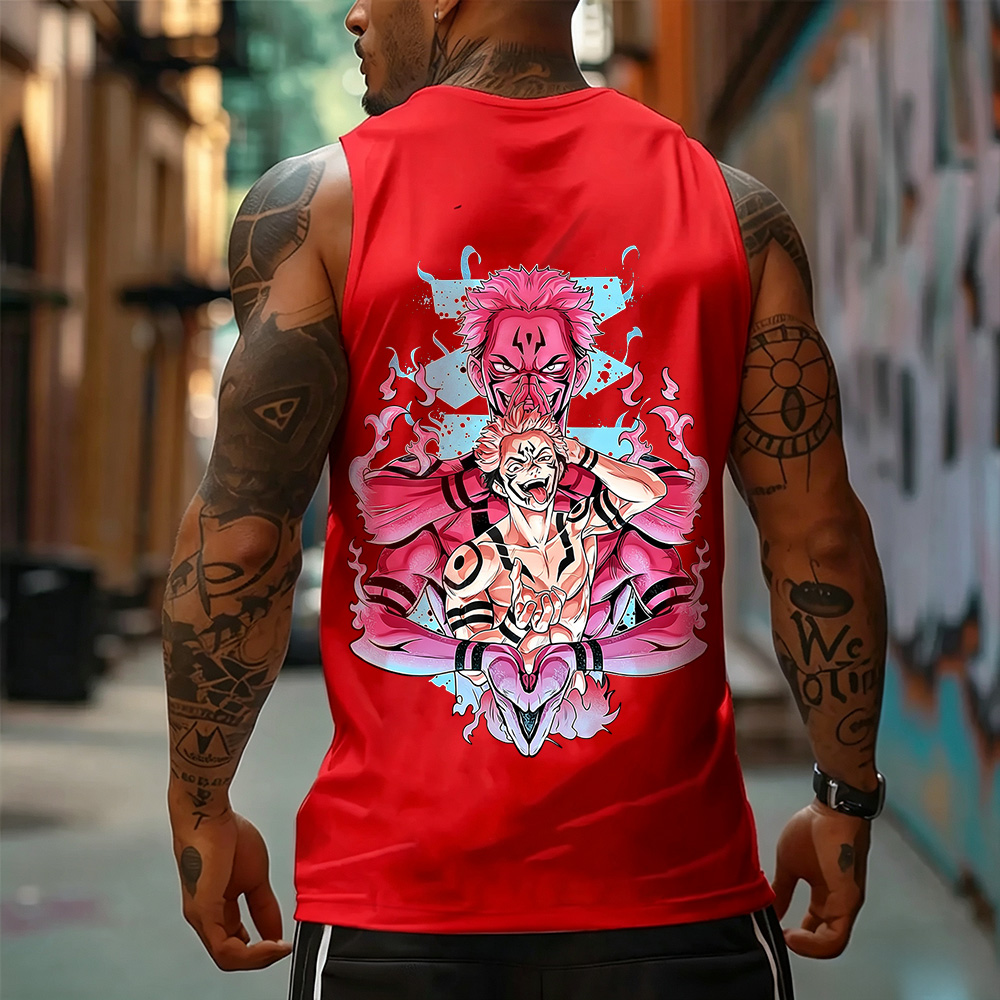 Jujutsu Kaisen Anime Theme Cartoon Print Pure Cotton Tank Top