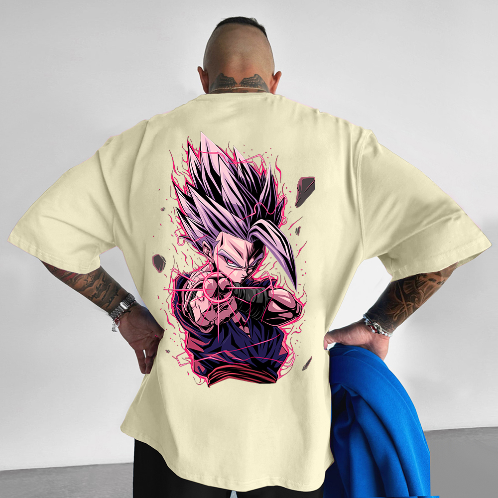 Oversized DB Anime Graphic Design Printed T-Shirt