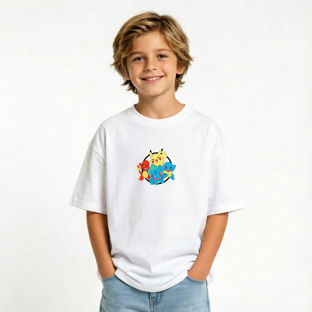 Pokémon Anime Graphic T-Shirt for Nami Kids Cartoon Print Cotton Tee