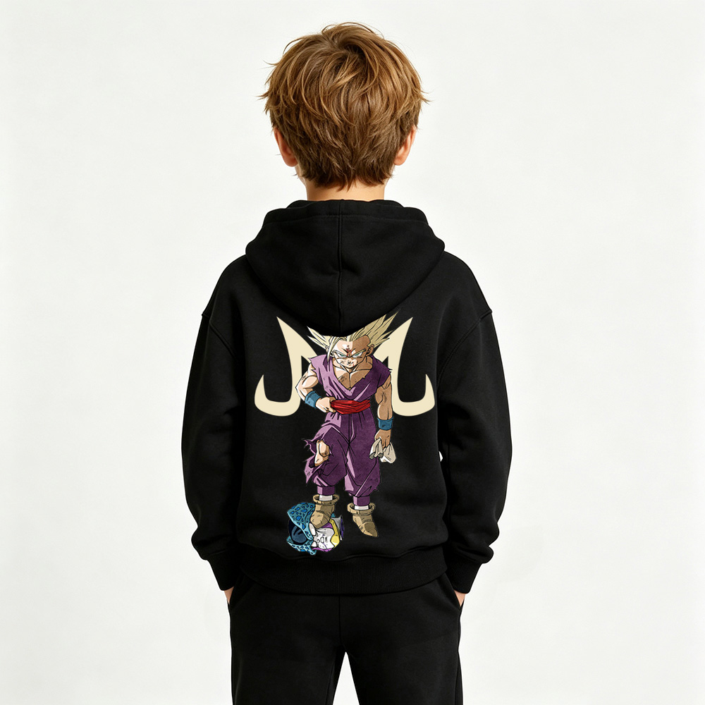 Dragon Ball Anime Graphic Hoodie for Gohan Kids Cartoon Print Cotton Tee
