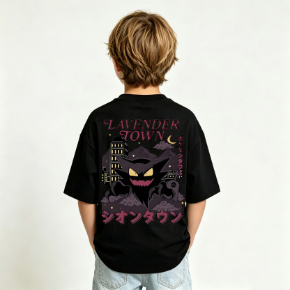Pokémon Anime Graphic T-Shirt for Gengar Kids Cartoon Print Cotton Tee