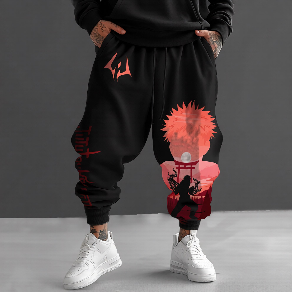 Jujutsu Kaisen Anime Theme Cartoon Print Pure Pants