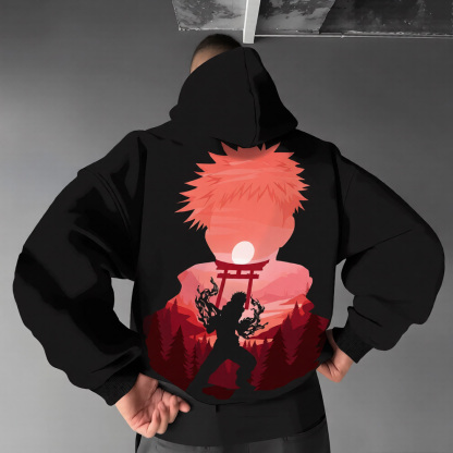 Jujutsu Kaisen Anime Theme Cartoon Print Cotton Hoodie