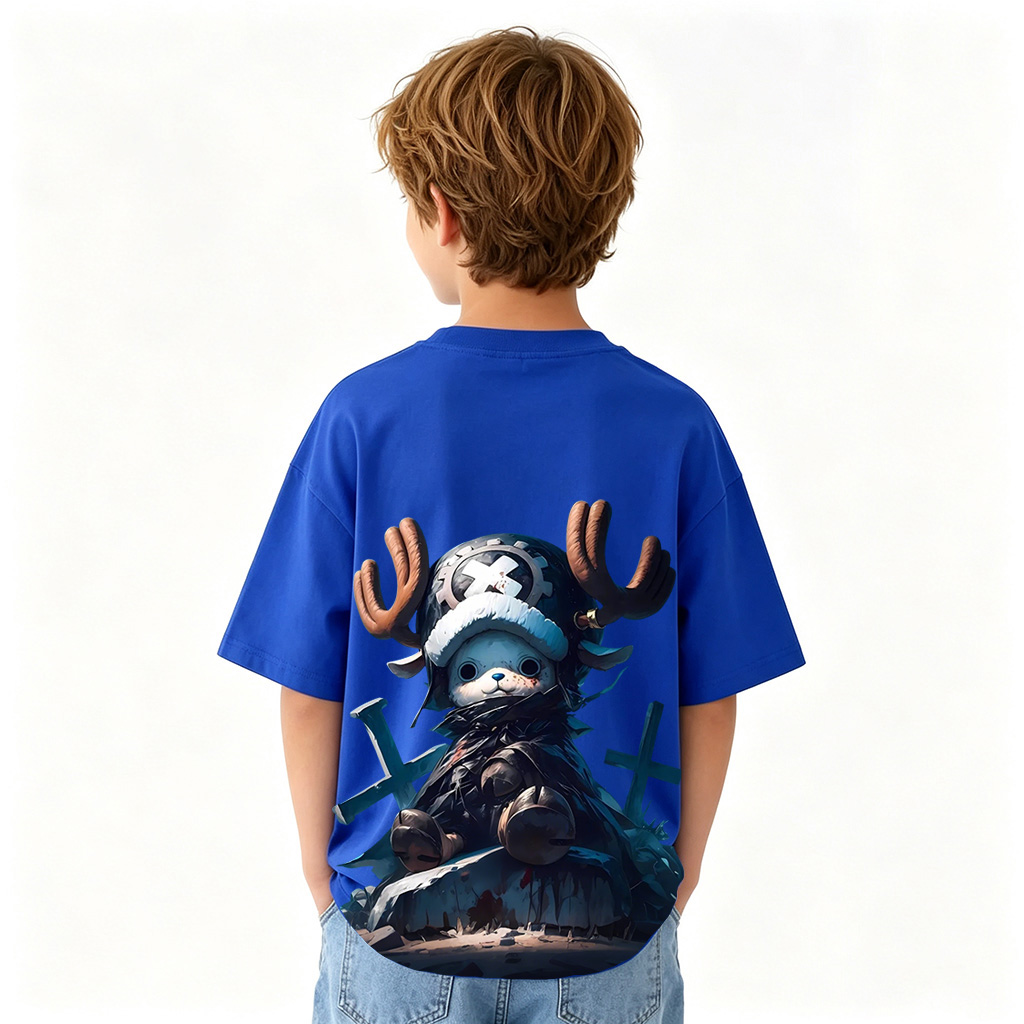 One Piece Chopper Anime Graphic T-Shirt for Kids Cartoon Print Cotton Tee