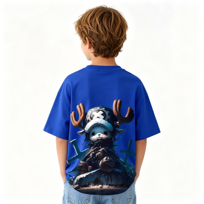 One Piece Chopper Anime Graphic T-Shirt for Kids Cartoon Print Cotton Tee