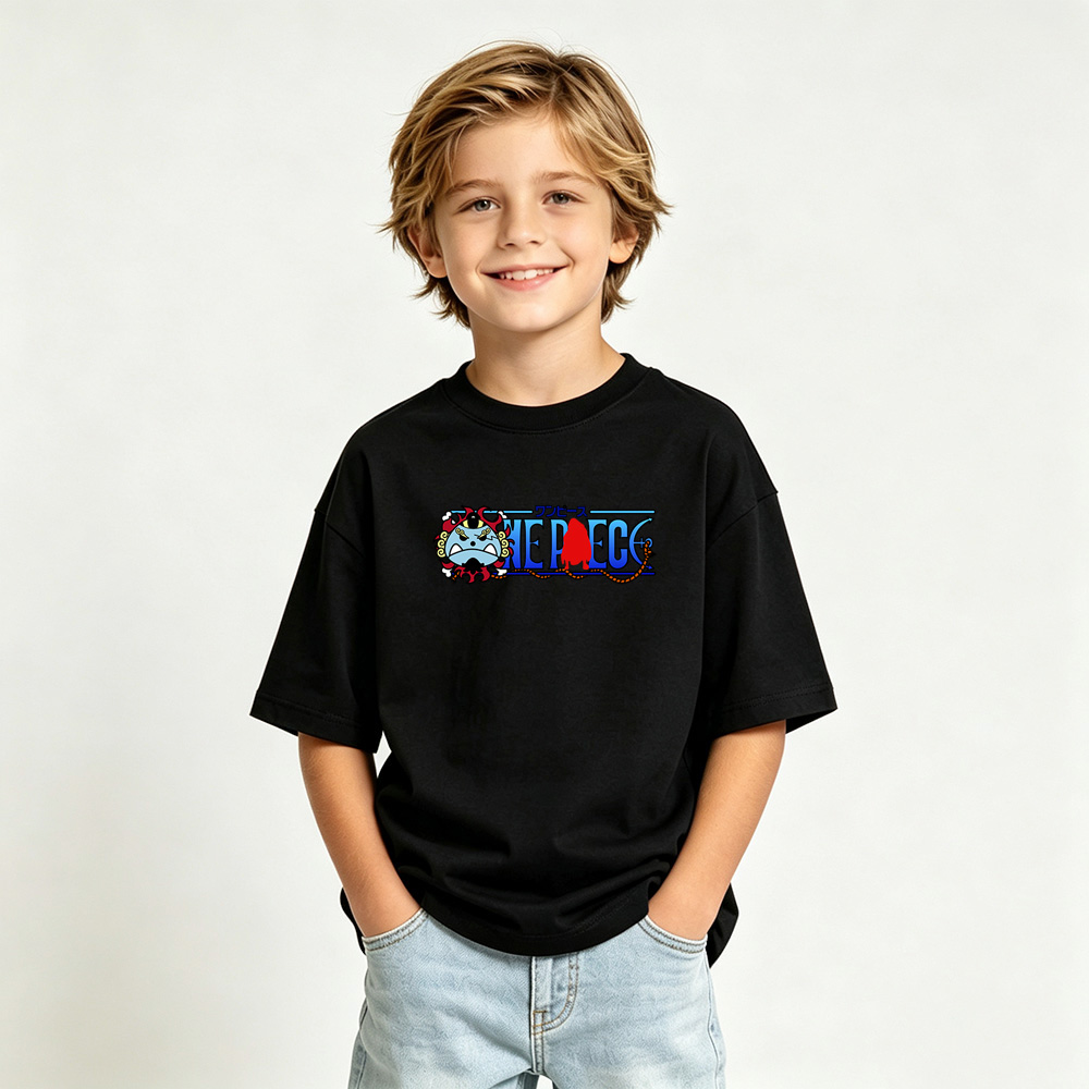 One Piece Anime Graphic T-Shirt for Jinbe Kids Cartoon Print Cotton Tee
