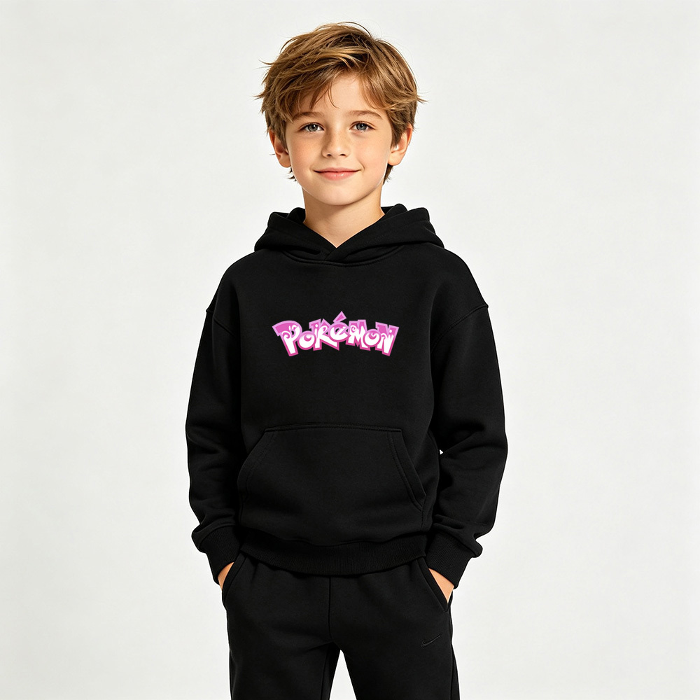 Pokémon Anime Graphic Hoodie for Eevee Kids Cartoon Print Cotton Tee