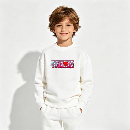 One Piece Anime Graphic Crewneck Sweatshirt for Chopper Kids Cartoon Print Cotton Tee
