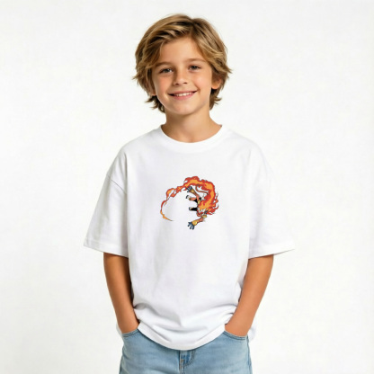 Pokémon Anime Graphic T-Shirt for Infernape Kids Cartoon Print Cotton Tee