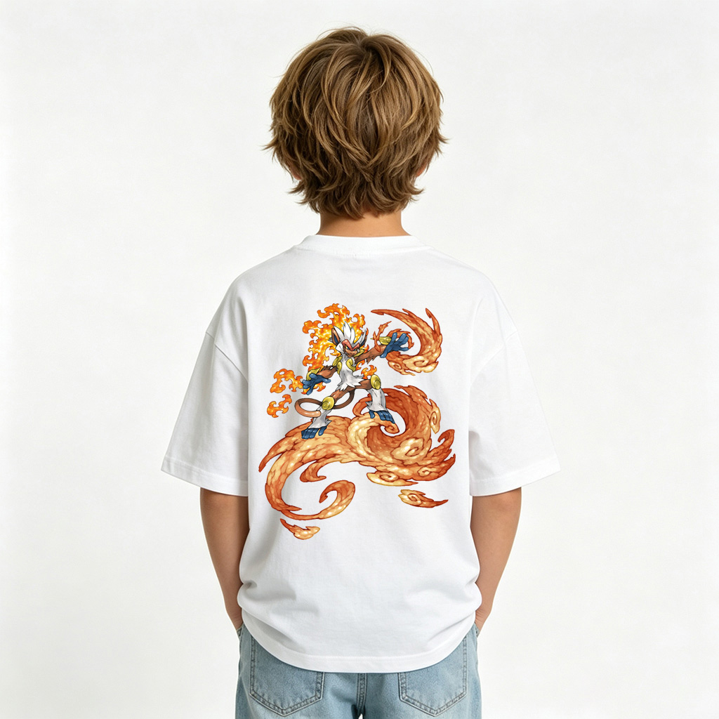 Pokémon Anime Graphic T-Shirt for Infernape Kids Cartoon Print Cotton Tee
