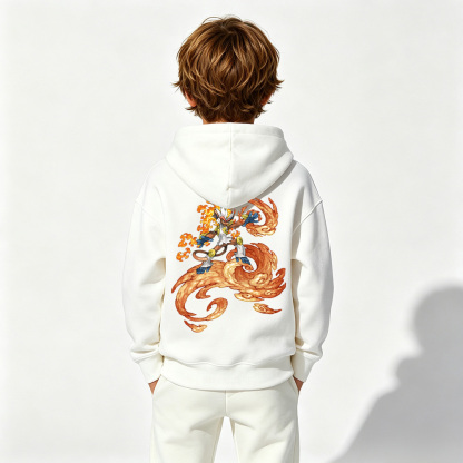 Pokémon Anime Graphic Hoodie for Infernape Kids Cartoon Print Cotton Tee