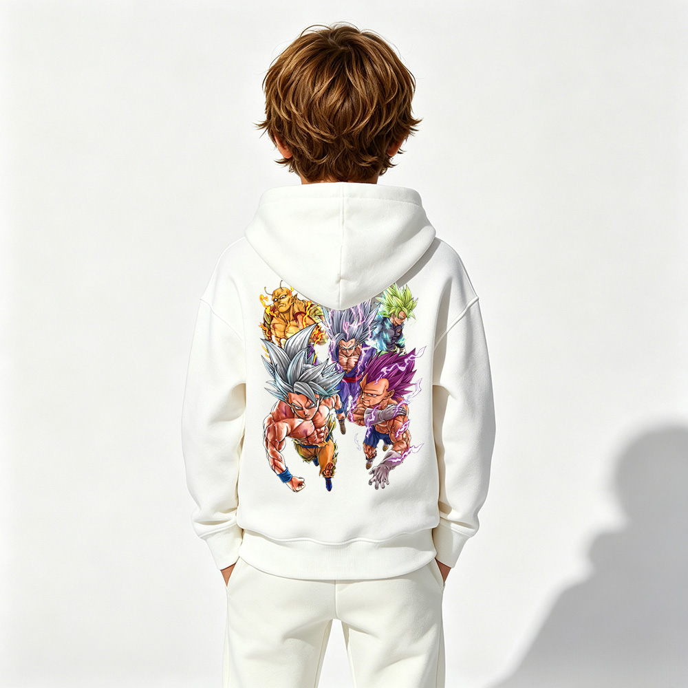 Dragon Ball Anime Graphic Hoodie for Kids Cartoon Print Cotton Tee