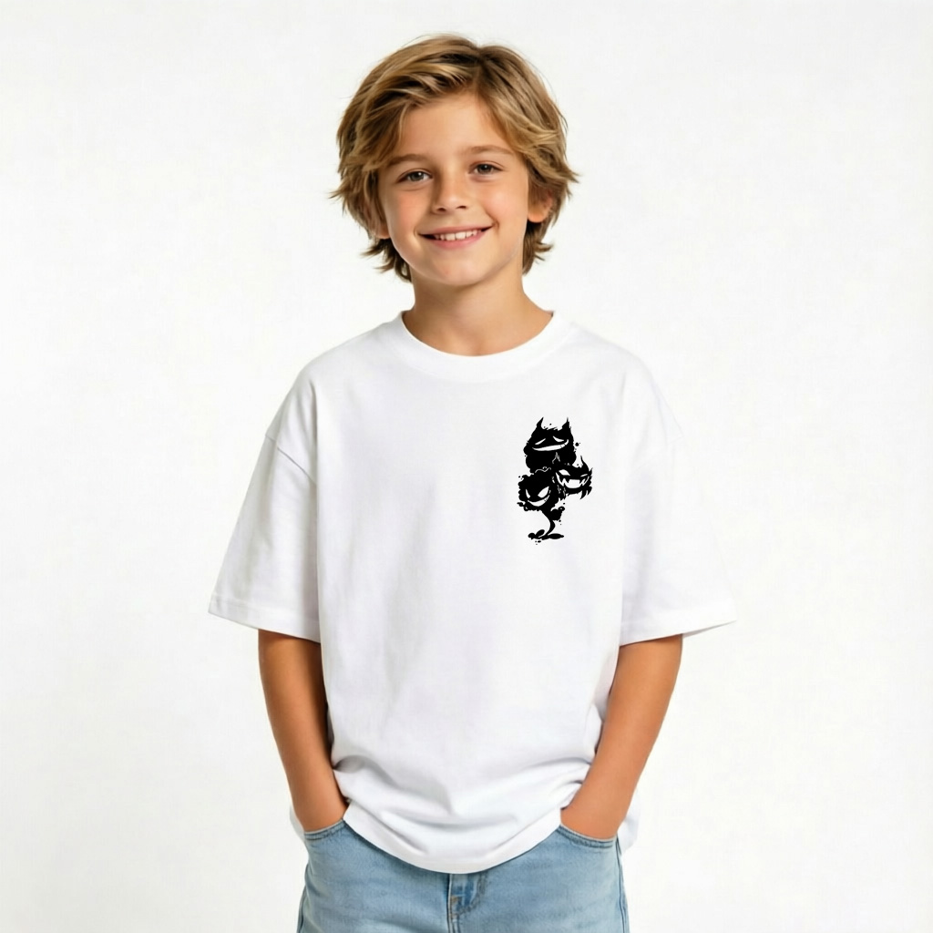 Pokémon Anime Graphic T-Shirt for Gengar Kids Cartoon Print Cotton Tee