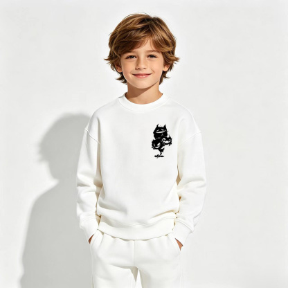 Pokémon Anime Graphic Crewneck Sweatshirt for Gengar Kids Cartoon Print Cotton Tee