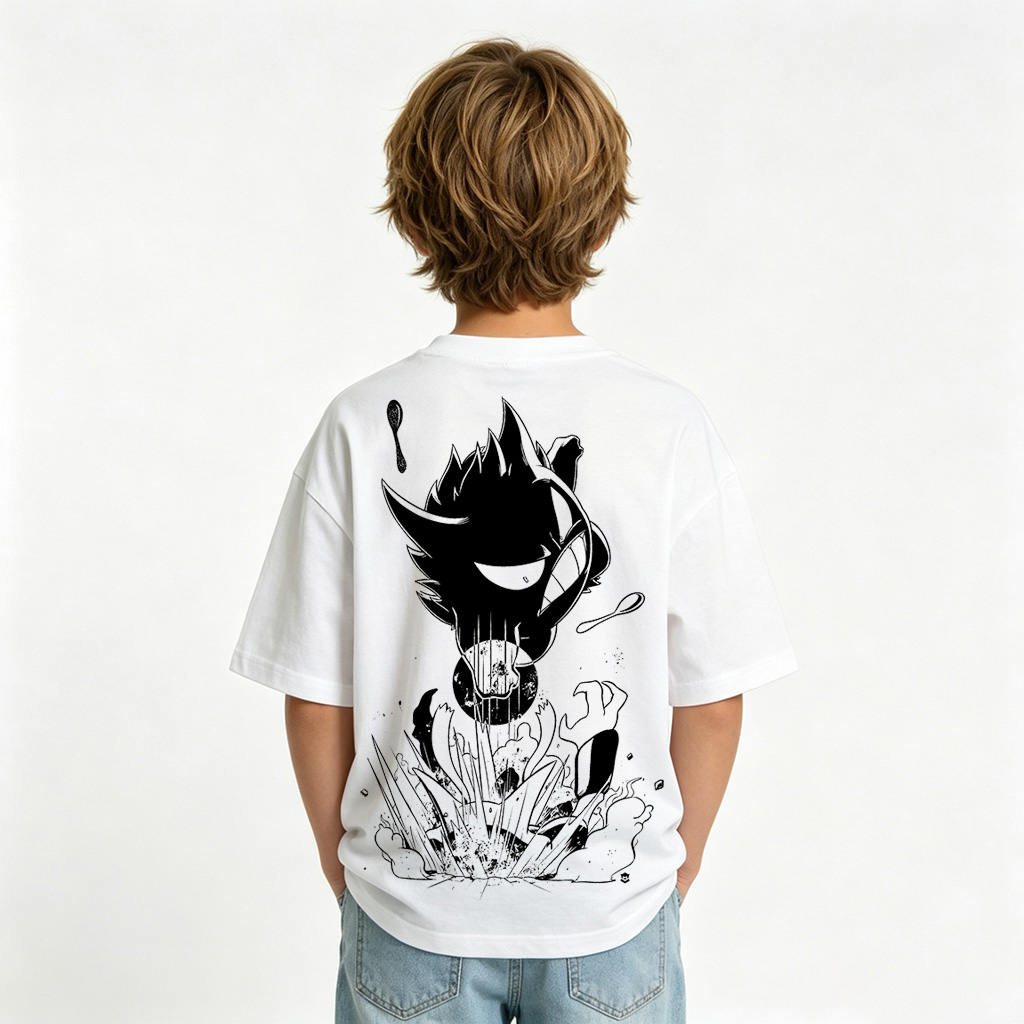 Pokémon Anime Graphic T-Shirt for Gengar Kids Cartoon Print Cotton Tee