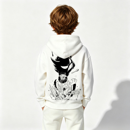 Pokémon Anime Graphic Hoodie for Gengar Kids Cartoon Print Cotton Tee