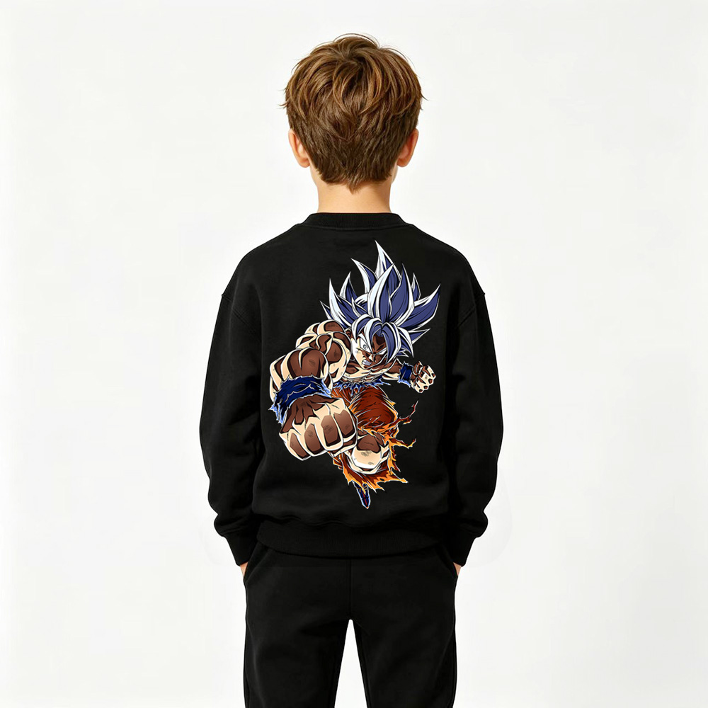 Dragon Ball Anime Graphic Crewneck Sweatshirt for Goku Kids Cartoon Print Cotton Tee