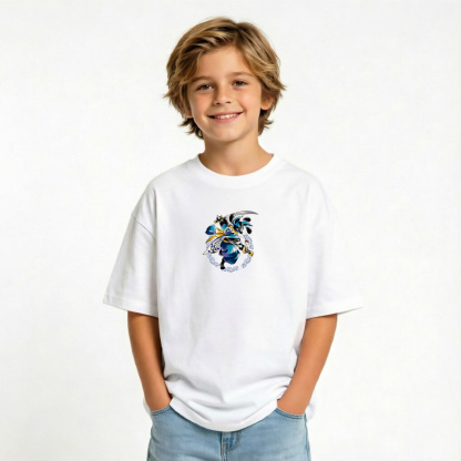 Pokémon Anime Graphic T-Shirt for Lucario Kids Cartoon Print Cotton Tee